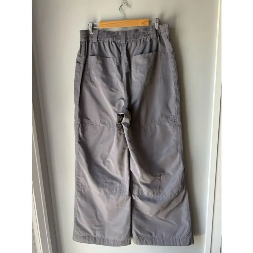 ALO High Waist Ski Moto Puffer Pants Fog Grey Blue Size